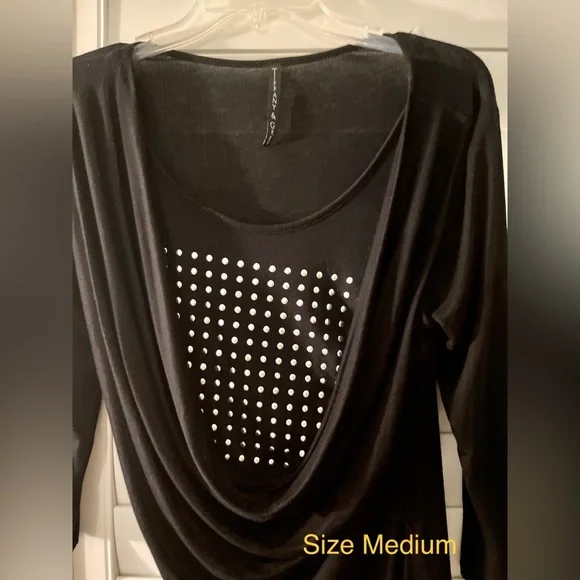 Tiffany and Grey black cowl neck top - Picture 3 of 4